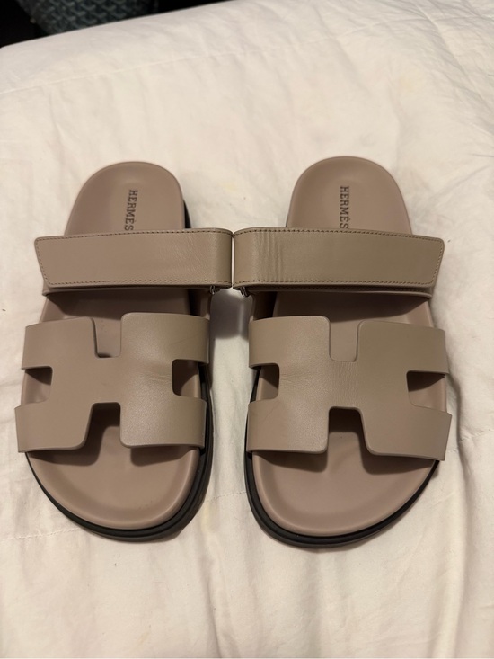 Hermes Shoes - Authentic Hermes Chypre Beige Mastic Leather Sandals Shoes Size 36 6